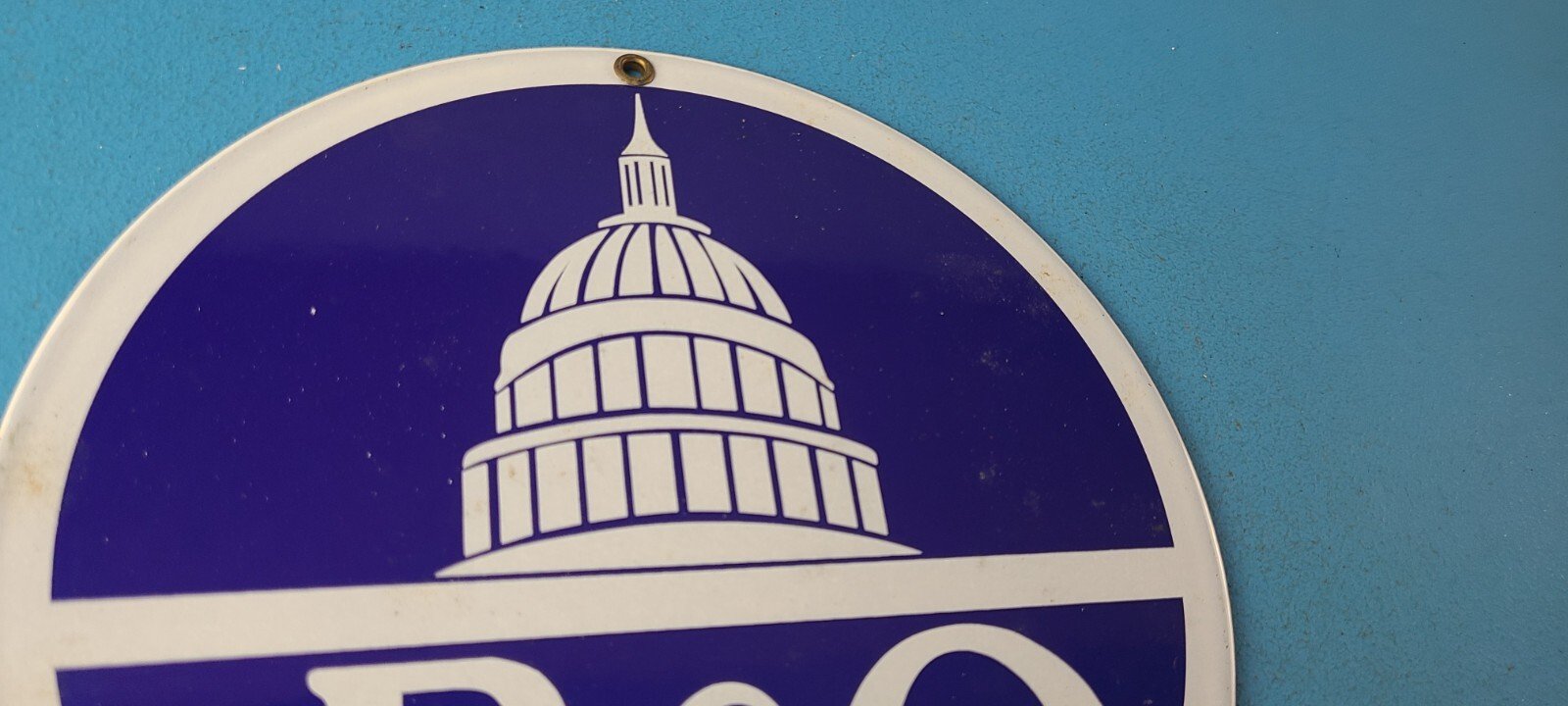 Vintage B&O Railway Sign - Railroad Porcelain Gas Pump Train Station Sign - Image 5