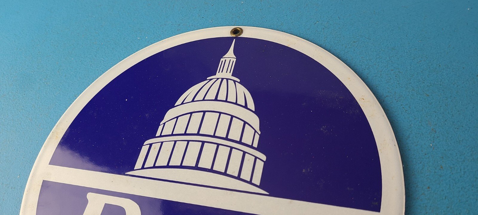 Vintage B&O Railway Sign - Railroad Porcelain Gas Pump Train Station Sign - Image 8