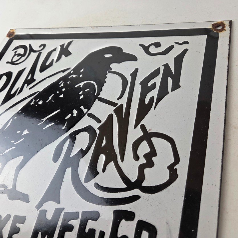 Vintage Black Raven Sign - Kelly Axe Service Station Knife Store Gas Pump Sign - Image 12