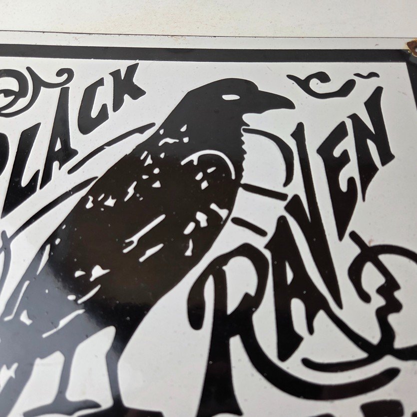 Vintage Black Raven Sign - Kelly Axe Service Station Knife Store Gas Pump Sign - Image 3