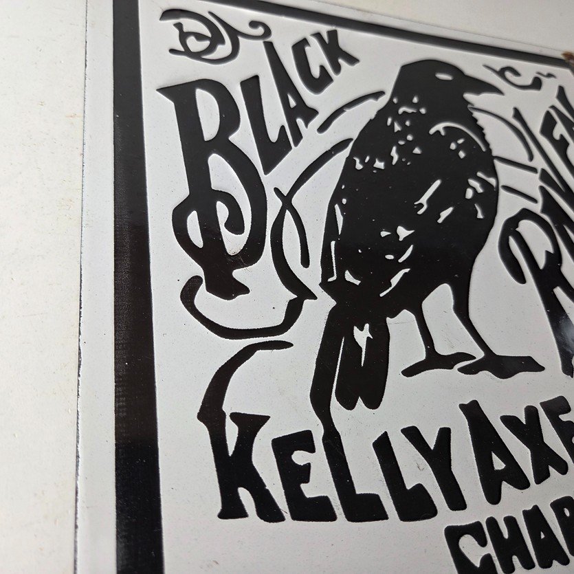 Vintage Black Raven Sign - Kelly Axe Service Station Knife Store Gas Pump Sign - Image 6