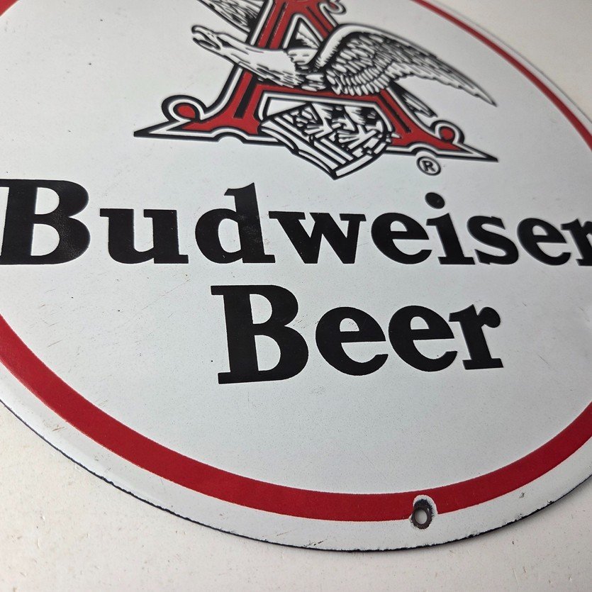 Vintage Budweiser Beer Sign - Adult Beverage Anheuser Busch Porcelain Sign - Image 11