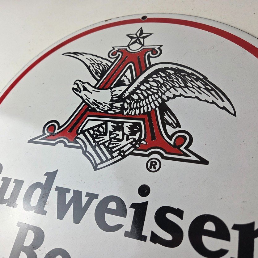 Vintage Budweiser Beer Sign - Adult Beverage Anheuser Busch Porcelain Sign - Image 12