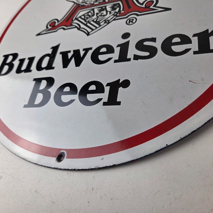 Vintage Budweiser Beer Sign - Adult Beverage Anheuser Busch Porcelain Sign - Image 14