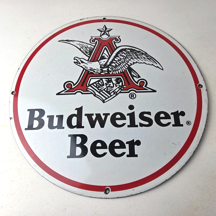 Vintage Budweiser Beer Sign - Adult Beverage Anheuser Busch Porcelain Sign - Image 15