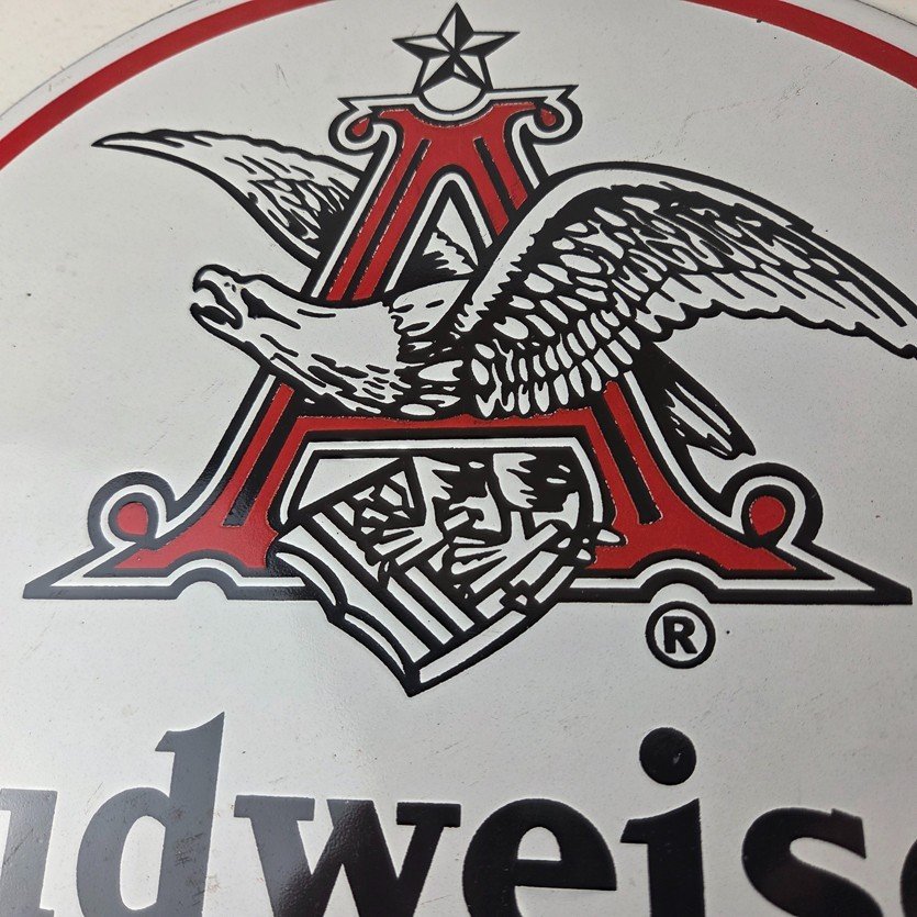 Vintage Budweiser Beer Sign - Adult Beverage Anheuser Busch Porcelain Sign - Image 3