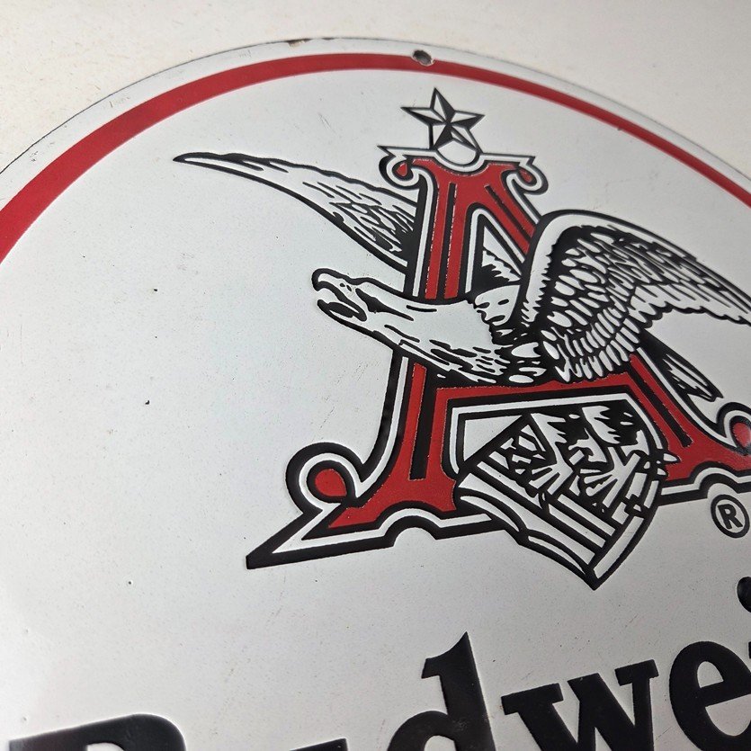 Vintage Budweiser Beer Sign - Adult Beverage Anheuser Busch Porcelain Sign - Image 5