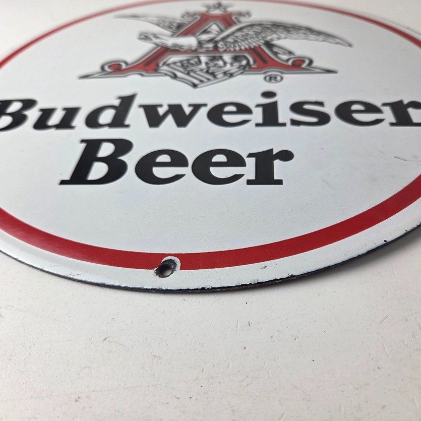 Vintage Budweiser Beer Sign - Adult Beverage Anheuser Busch Porcelain Sign - Image 10