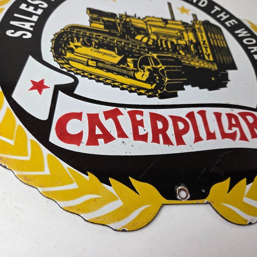 Vintage Caterpillar Sign - Gas Pump Automotive Trucks Service Porcelain Sign - Image 11