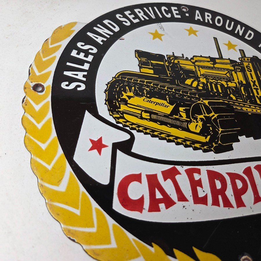 Vintage Caterpillar Sign - Gas Pump Automotive Trucks Service Porcelain Sign - Image 6