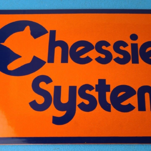 Vintage Chessie System Railroad Sign - Porcelain Model Train Station Hobby Sign