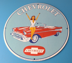 Vintage Chevrolet Sign Chevy Bel Air Porcelain Sign 305852319084