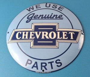 Vintage Chevrolet Sign Porcelain Button Convex Sales Dealer Gas Oil Pump Sign 305880315004