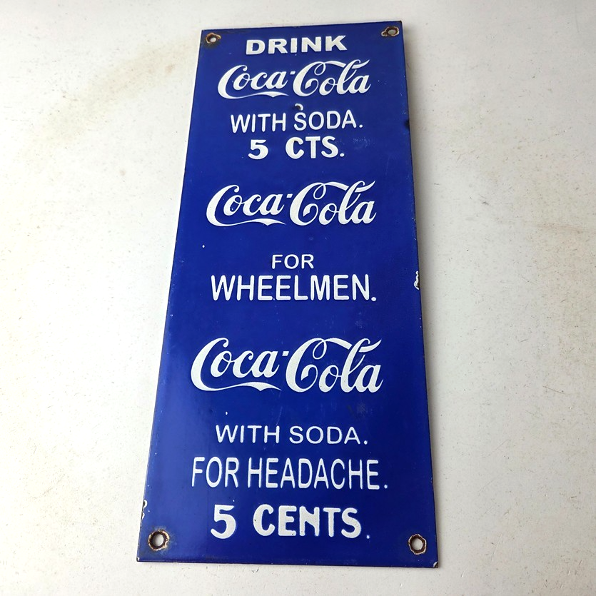 Vintage Coca Cola Porcelain Sign - Drink Soda Bottles Gas Pump Service Sign - Image 15