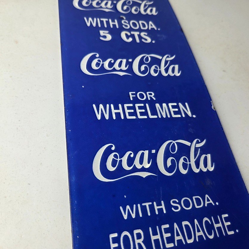 Vintage Coca Cola Porcelain Sign - Drink Soda Bottles Gas Pump Service Sign - Image 6