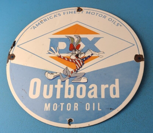 Vintage DX Diamond Motor Oil Sign Finest Gasoline Outboard Pump Porcelain Sign 305869983624