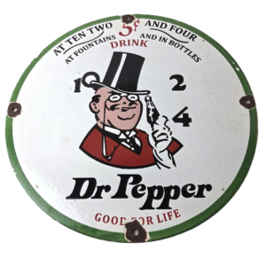 Vintage Dr Pepper Sign - Porcelain Soda Cola Beverage Gas Service Station Sign