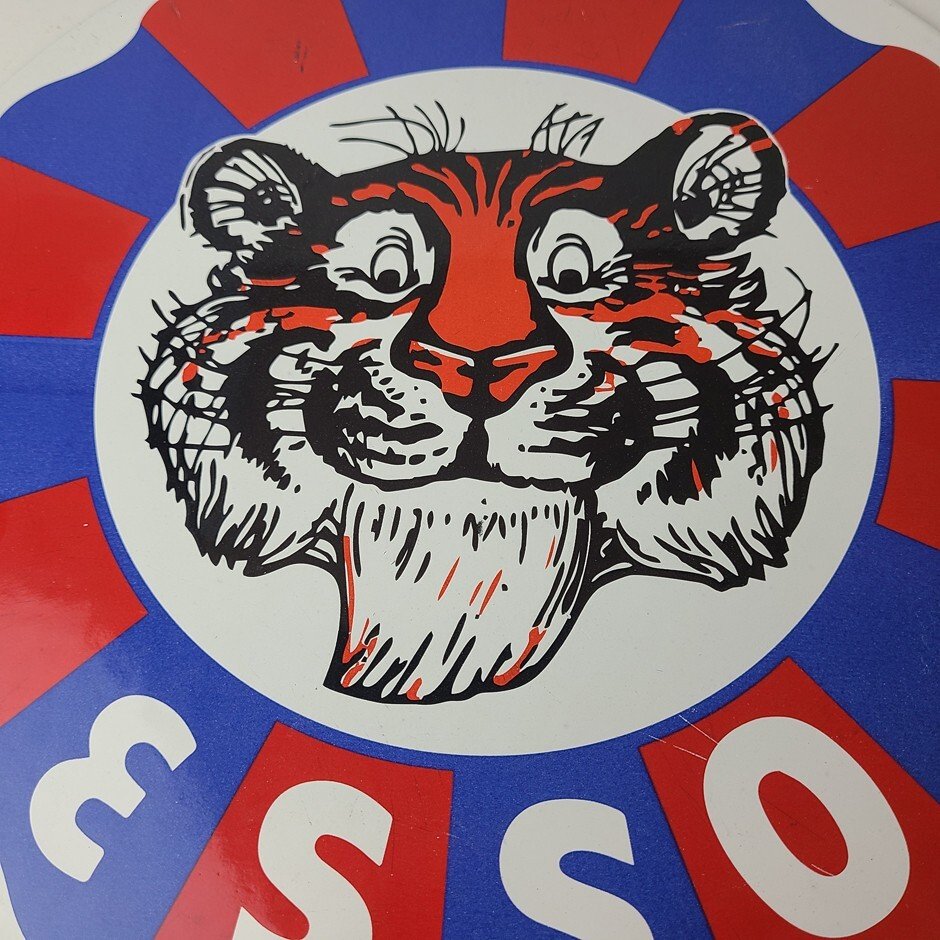 Vintage Esso Gasoline Sign - Gas Service Station Auto Fuel Tank Porcelain Sign - Image 4