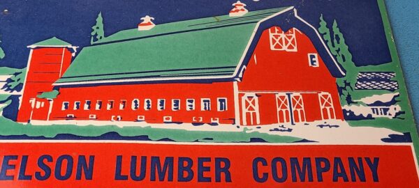 Vintage Farming Building Service Sign Wisconsin Lumber Barn Gas Porcelain Sign 305779340364 3