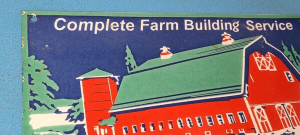 Vintage Farming Building Service Sign Wisconsin Lumber Barn Gas Porcelain Sign 305779340364 4