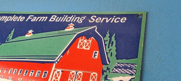 Vintage Farming Building Service Sign Wisconsin Lumber Barn Gas Porcelain Sign 305779340364 7