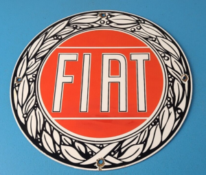 Vintage Fiat Automobile Car Sign Auto Service Dealer Gas Porcelain Sign 305852970214