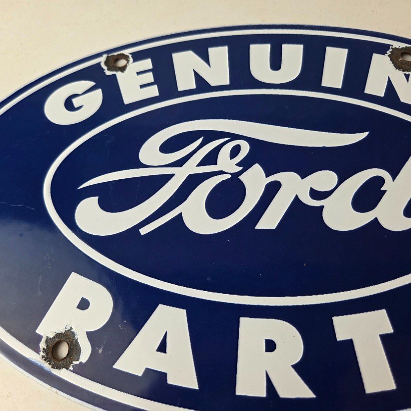 Vintage Ford Automobile Sign - Gas Car Service Station Pump Motor Porcelain Sign - Image 3