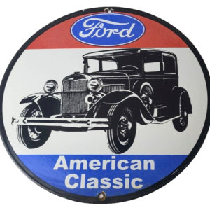 Vintage Ford Motors Sign - American Classic Garage Gas Automotive Porcelain Sign