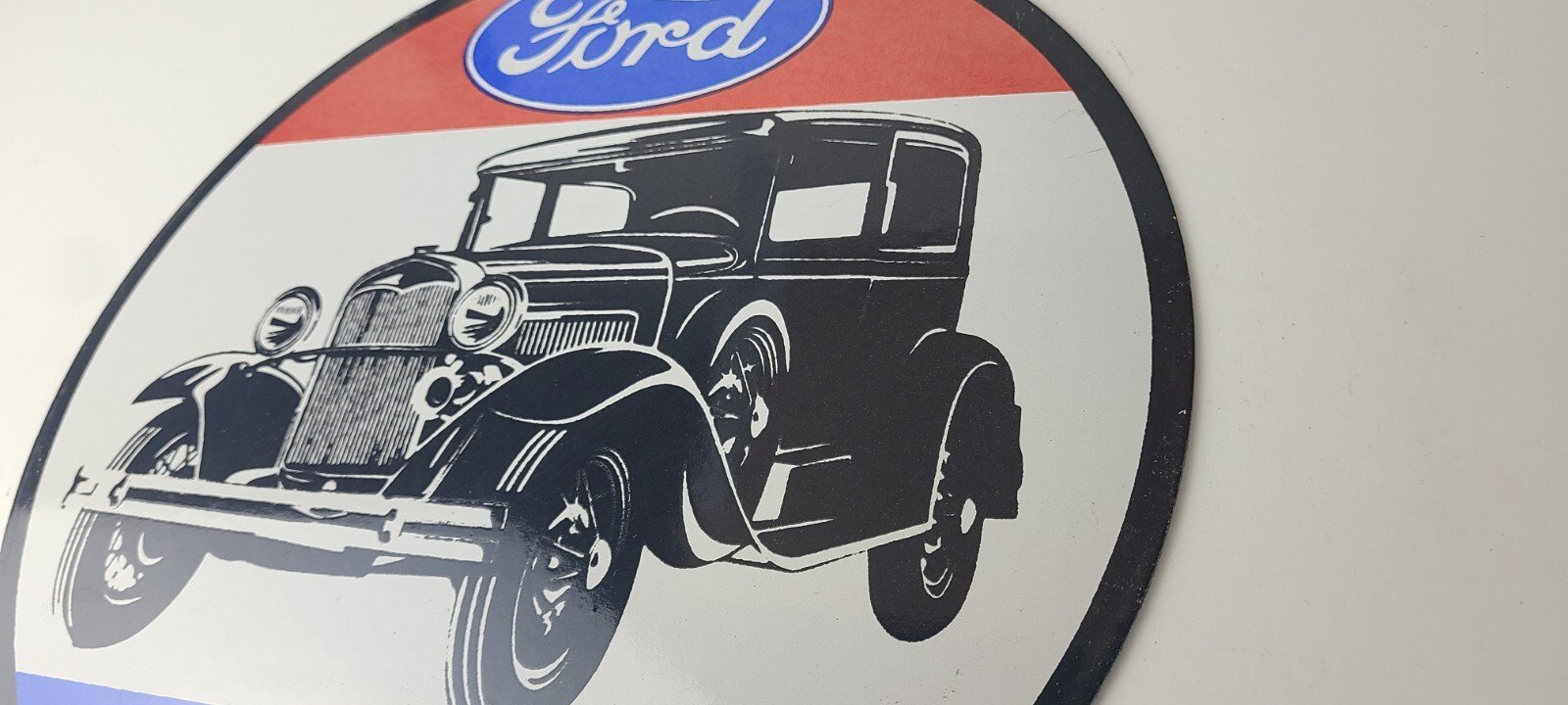 Vintage Ford Motors Sign - American Classic Garage Gas Automotive Porcelain Sign - Image 9