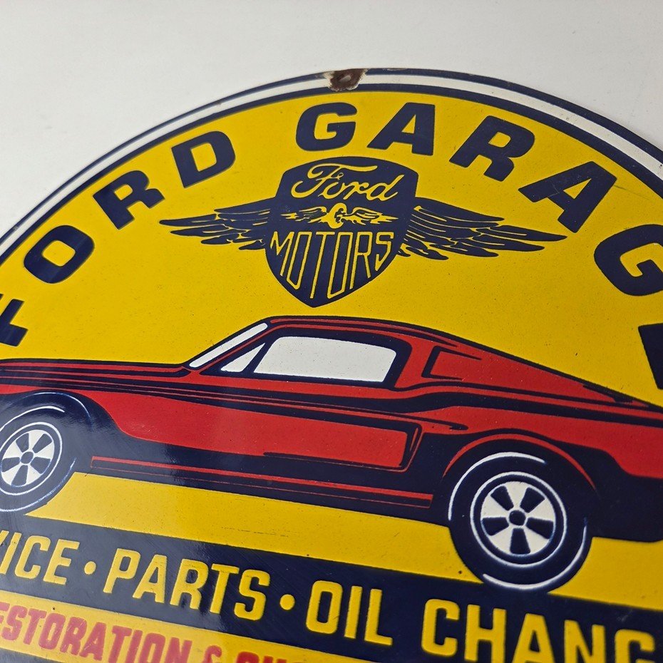 Vintage Ford Motors Sign - Garage Gas Pump Classic Automotive Porcelain Sign - Image 13