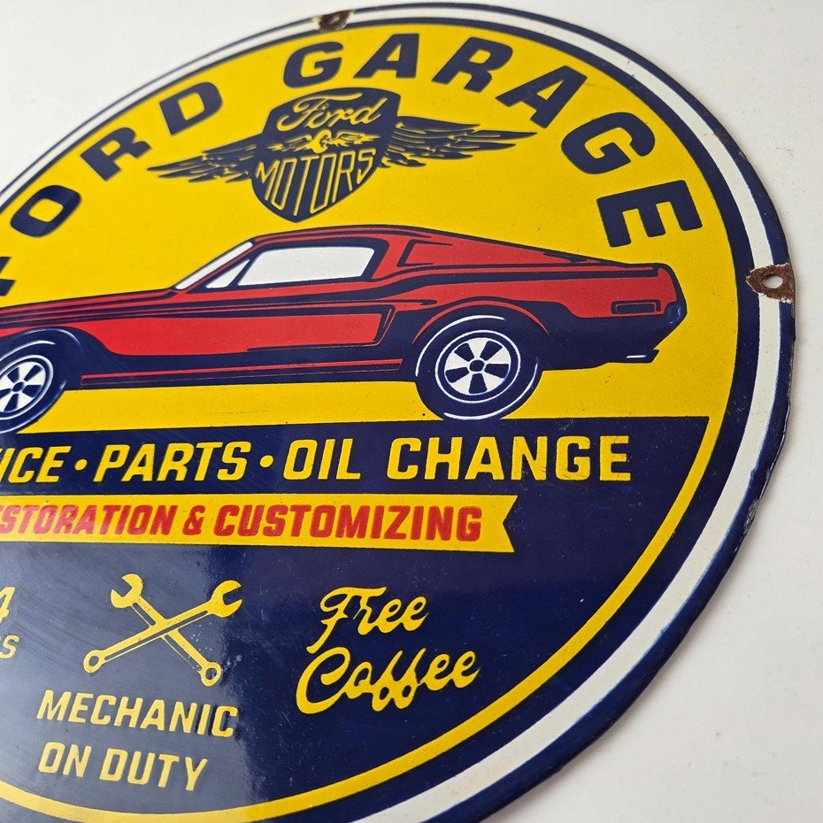 Vintage Ford Motors Sign - Garage Gas Pump Classic Automotive Porcelain Sign - Image 14