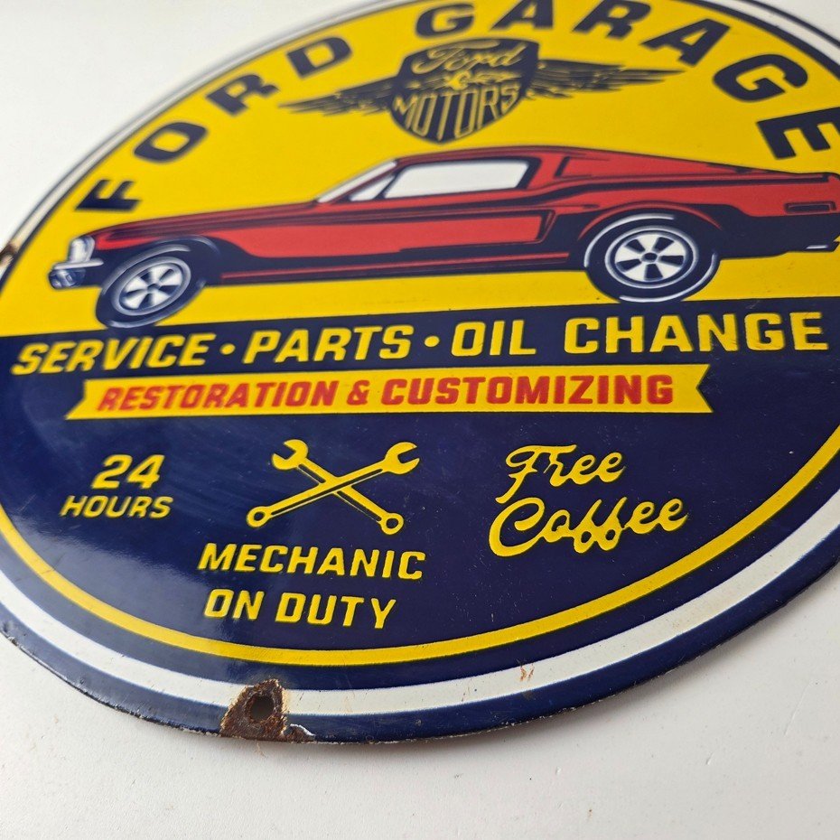 Vintage Ford Motors Sign - Garage Gas Pump Classic Automotive Porcelain Sign - Image 15