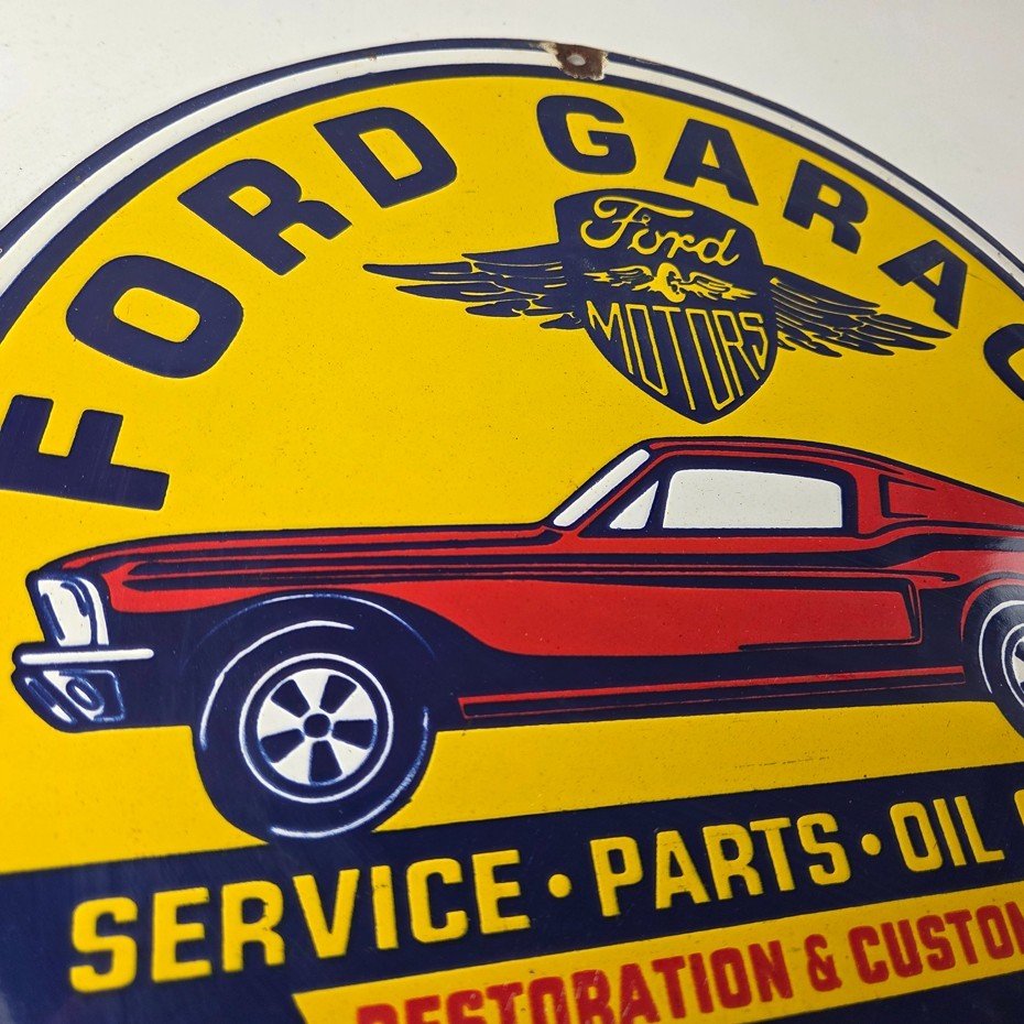 Vintage Ford Motors Sign - Garage Gas Pump Classic Automotive Porcelain Sign - Image 5