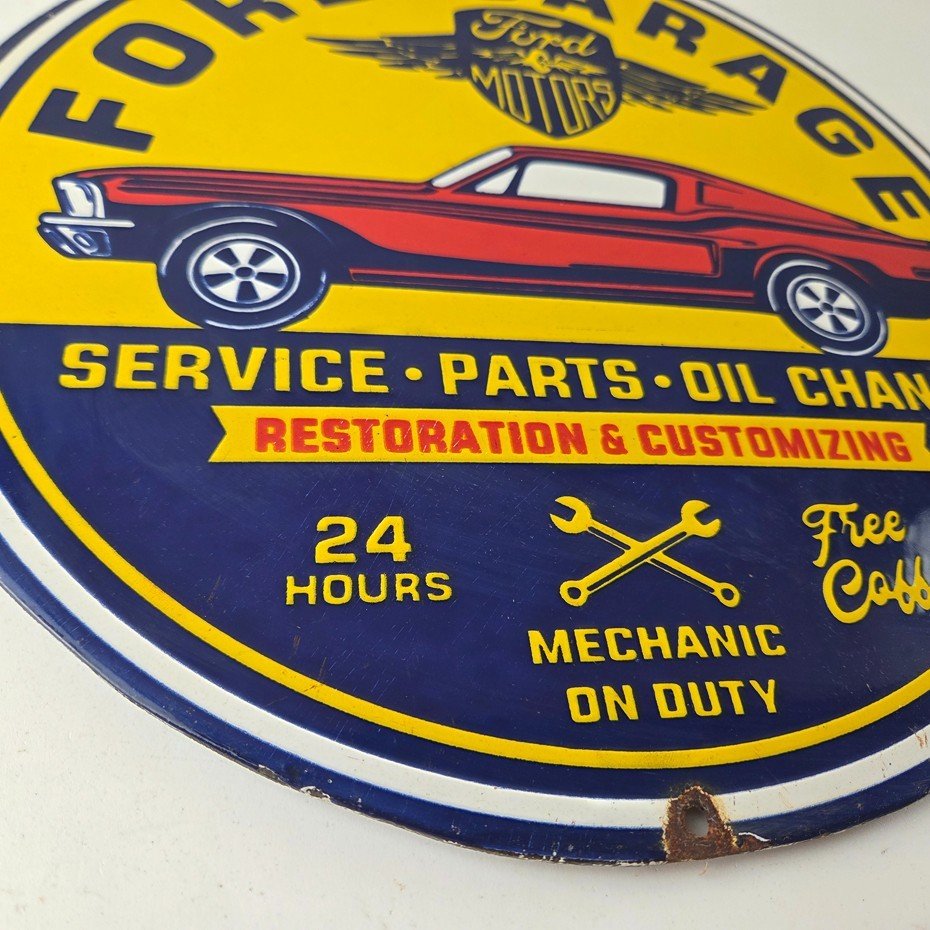 Vintage Ford Motors Sign - Garage Gas Pump Classic Automotive Porcelain Sign - Image 7