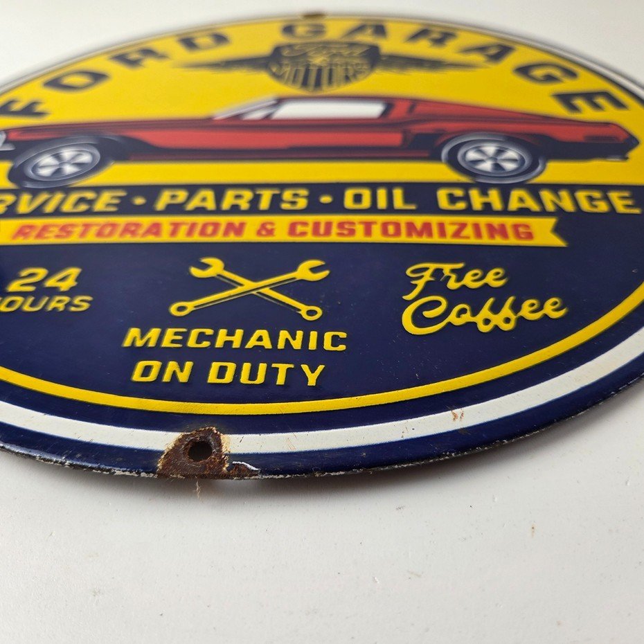 Vintage Ford Motors Sign - Garage Gas Pump Classic Automotive Porcelain Sign - Image 9