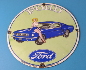 Vintage Ford Sign Mustang Ford Automobile Service Station Gas Pump Sign 305904234314