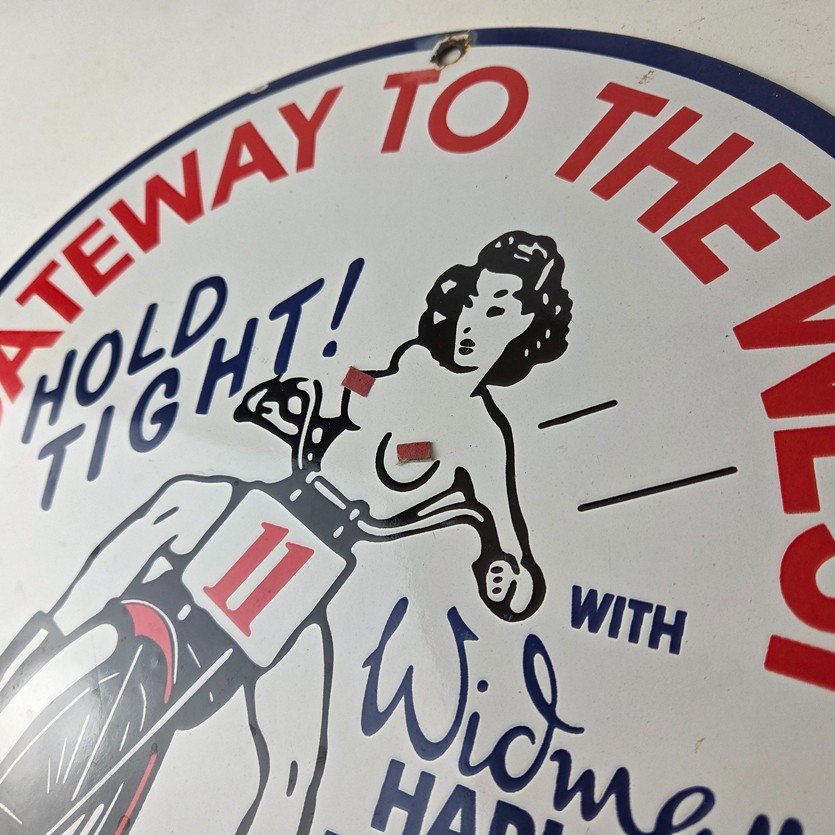Vintage Harley Davidson Motorcycles Sign - 11 3/4" Gas Pump Porcelain Sign - Image 12