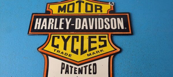 Vintage Harley Davidson Motorcycles Sign Display Gas Pump Porcelain Sign 305757326424 2