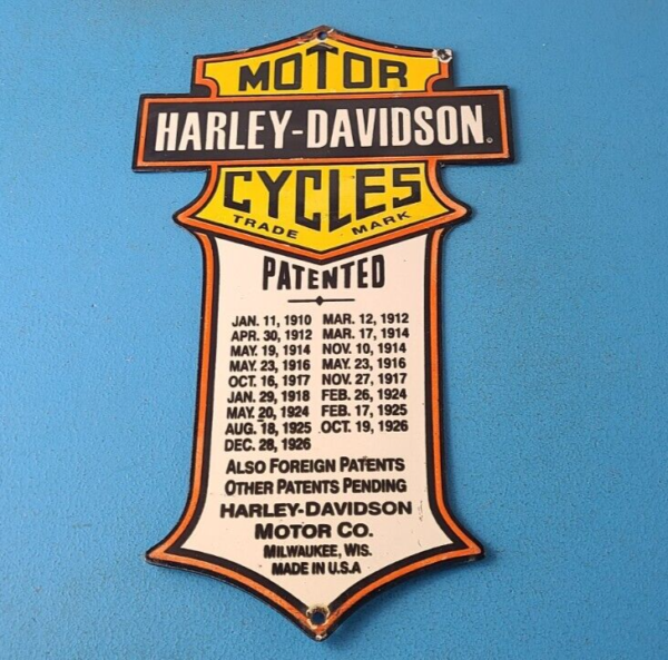 Vintage Harley Davidson Motorcycles Sign Display Gas Pump Porcelain Sign 305757326424