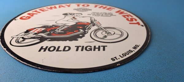 Vintage Harley Davidson Motorcycles Sign Gateway Biker Gas Pump Porcelain Sign 305444951474 10