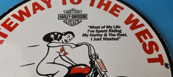 Vintage Harley Davidson Motorcycles Sign Gateway Biker Gas Pump Porcelain Sign 305444951474 2