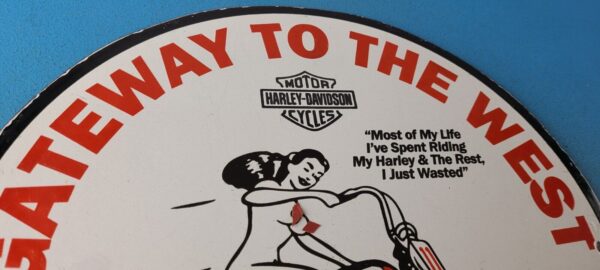 Vintage Harley Davidson Motorcycles Sign Gateway Biker Gas Pump Porcelain Sign 305444951474 4
