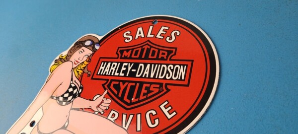 Vintage Harley Davidson Motorcycles Sign - Porcelain Gas Pump Sign - Image 8