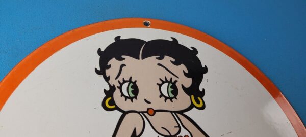 Vintage Hooters Sign Betty Boop Chicken Wing Gas Pump Porcelain Sign 305739850094 4