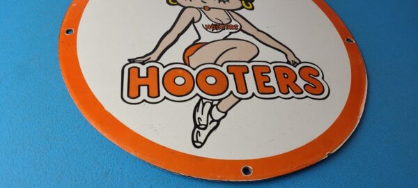 Vintage Hooters Sign Betty Boop Chicken Wing Gas Pump Porcelain Sign 305739850094 6