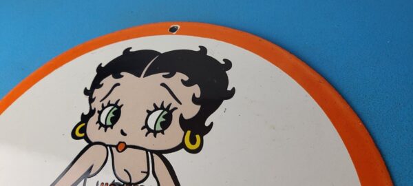 Vintage Hooters Sign Betty Boop Chicken Wing Gas Pump Porcelain Sign 305739850094 7