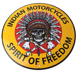 Vintage Indian Motorcycles Sign - Gas Pump Service Station Porcelain Sign