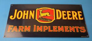 Vintage John Deere Porcelain Sign Farm Implements Tractor Gas Pump Sign 305904233544