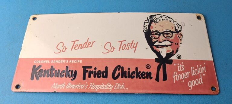 Vintage KFC Sign Kentucky Fried Chicken Fast Food Gas Pump Porcelain Sign 306079959984