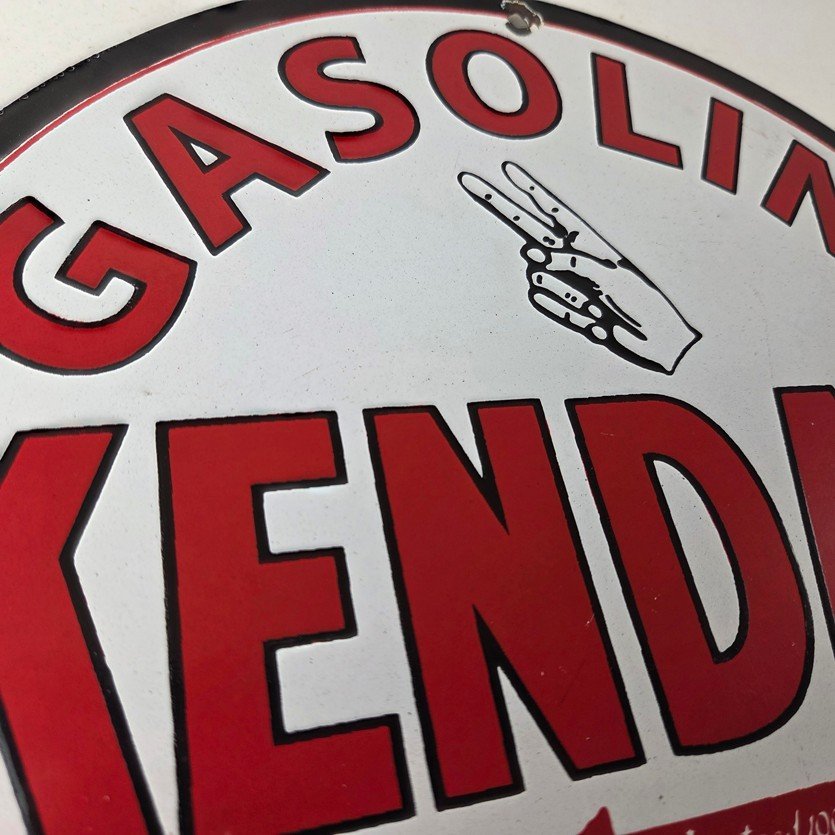 Vintage Kendall Gasoline Motor Oils Porcelain Sign - Bradford Grade Sign - Image 5